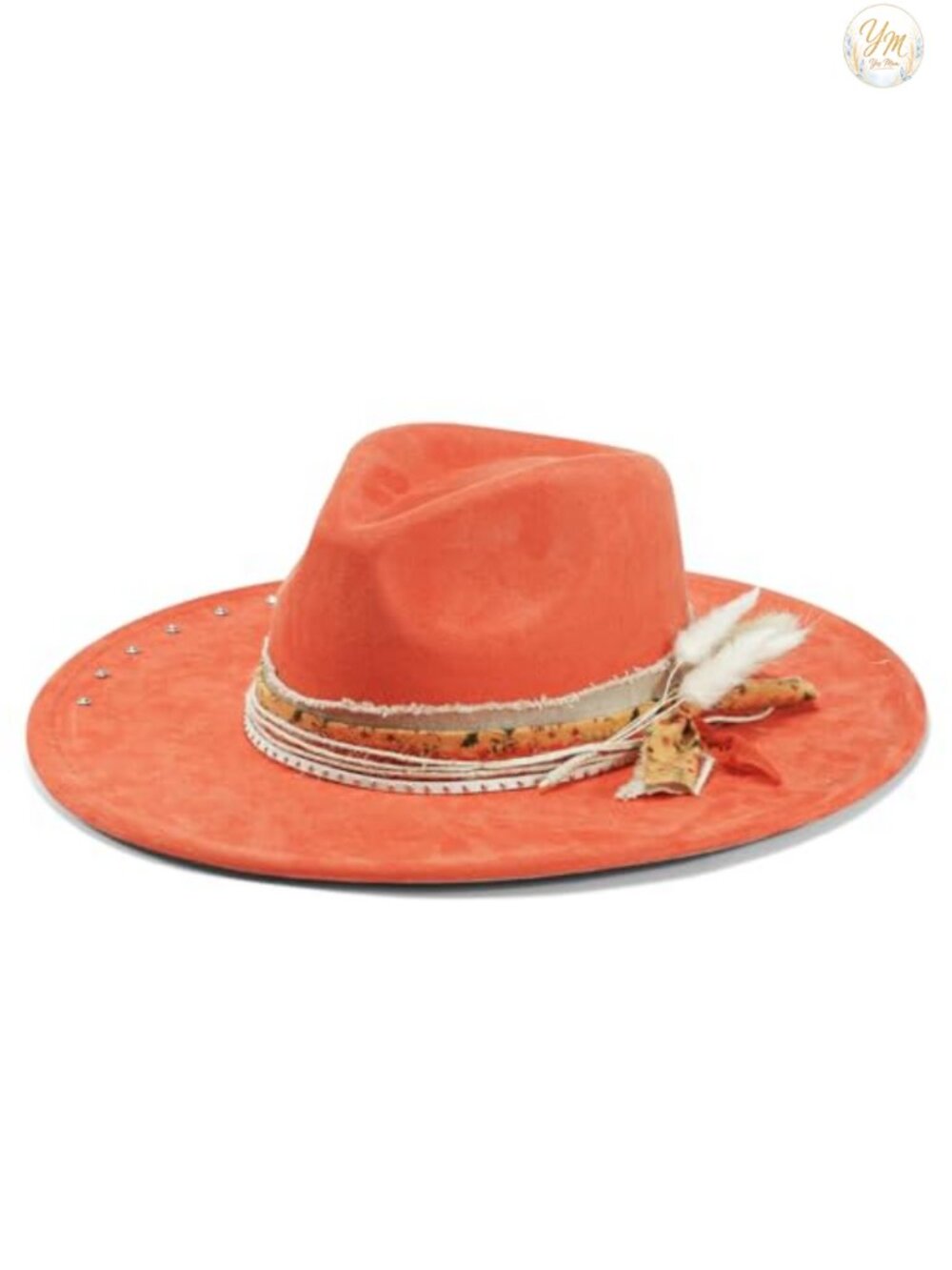 Wide Brim Felt Fedora Hat for Women Men Dress Up Western